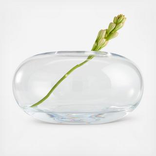 Laurel Clear Low Round Glass Vase