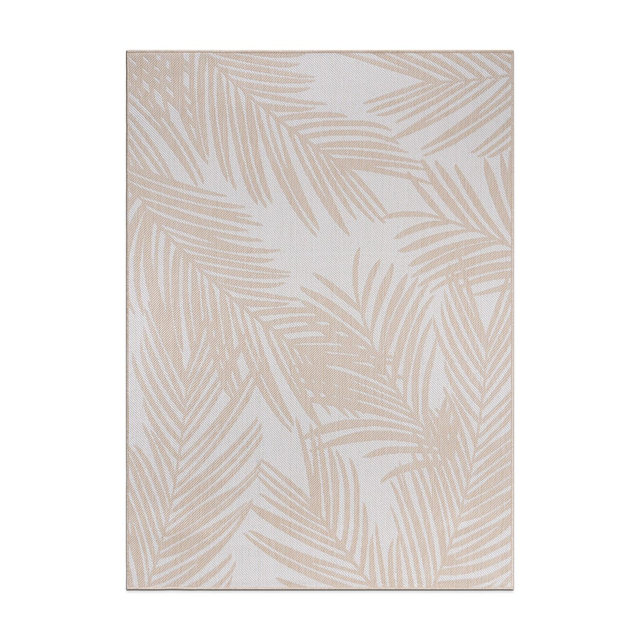 World Rug Gallery Contemporary Distressed Leaves Textured Flat Weave Indoor/Outdoor Area Rug - NATURAL 5' X 7'