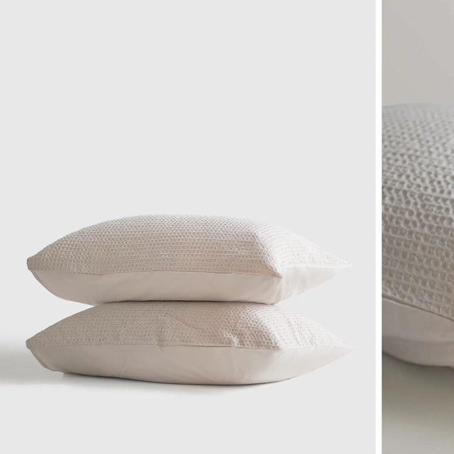 Organic Luxe Waffle Shams SAND