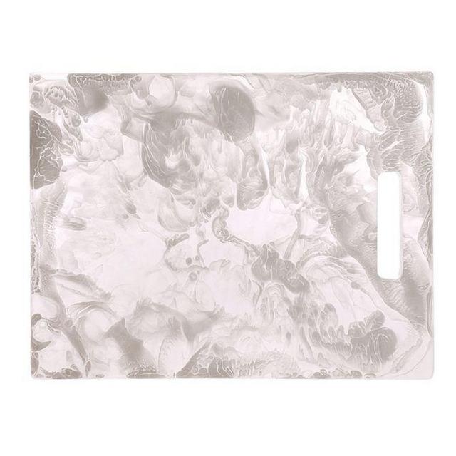 Nashi Resin Large Rectangular Chopping Board, White Swirl