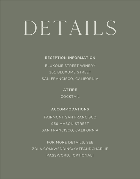 Brockway | Olive Sage | Zola Wedding Enclosure Cards