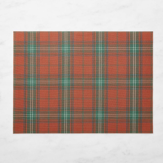 Chilewich Basketweave Rectangular Tartan Placemat, Each, Red