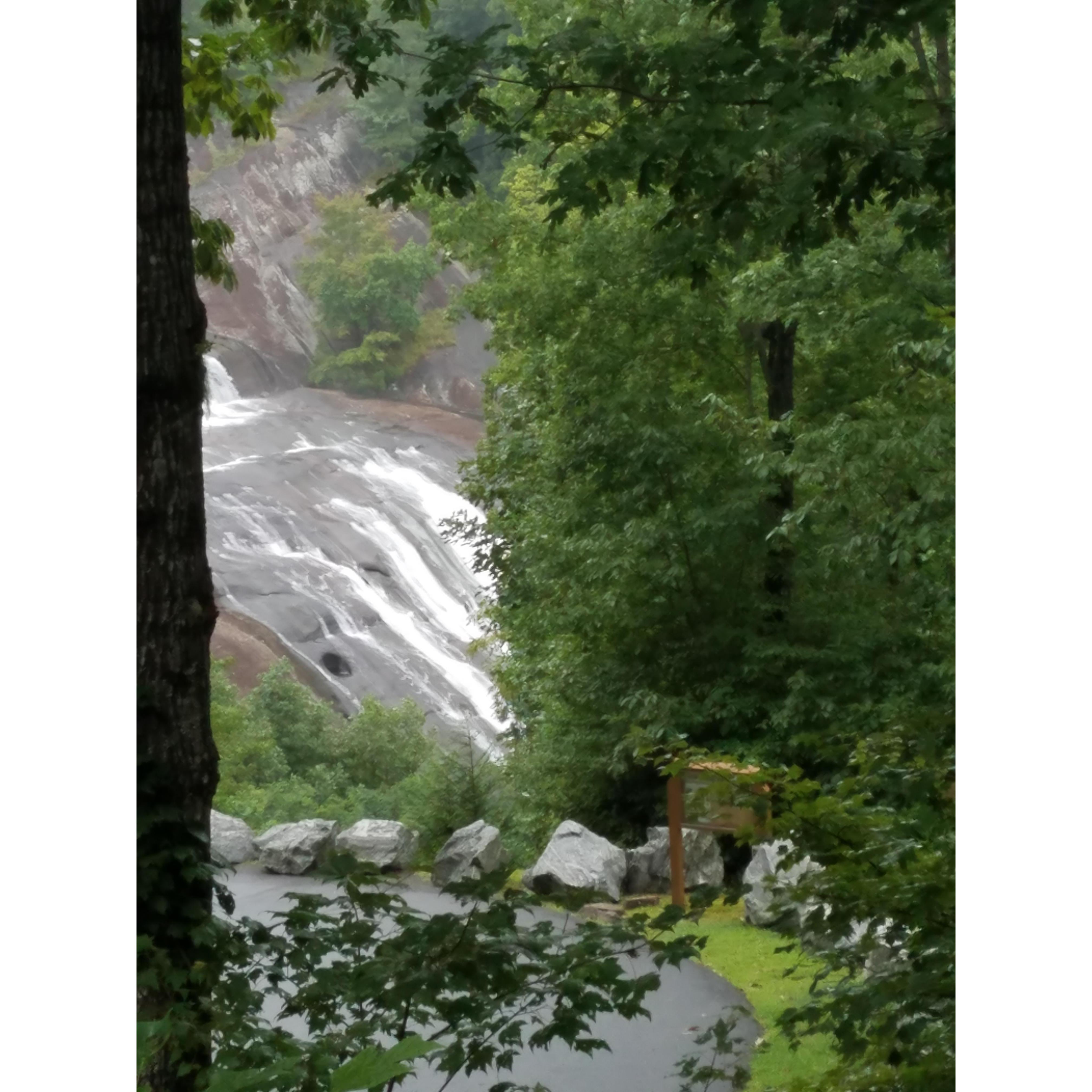 One of the many waterfalls.  This one can be seen by the Falls Café.
