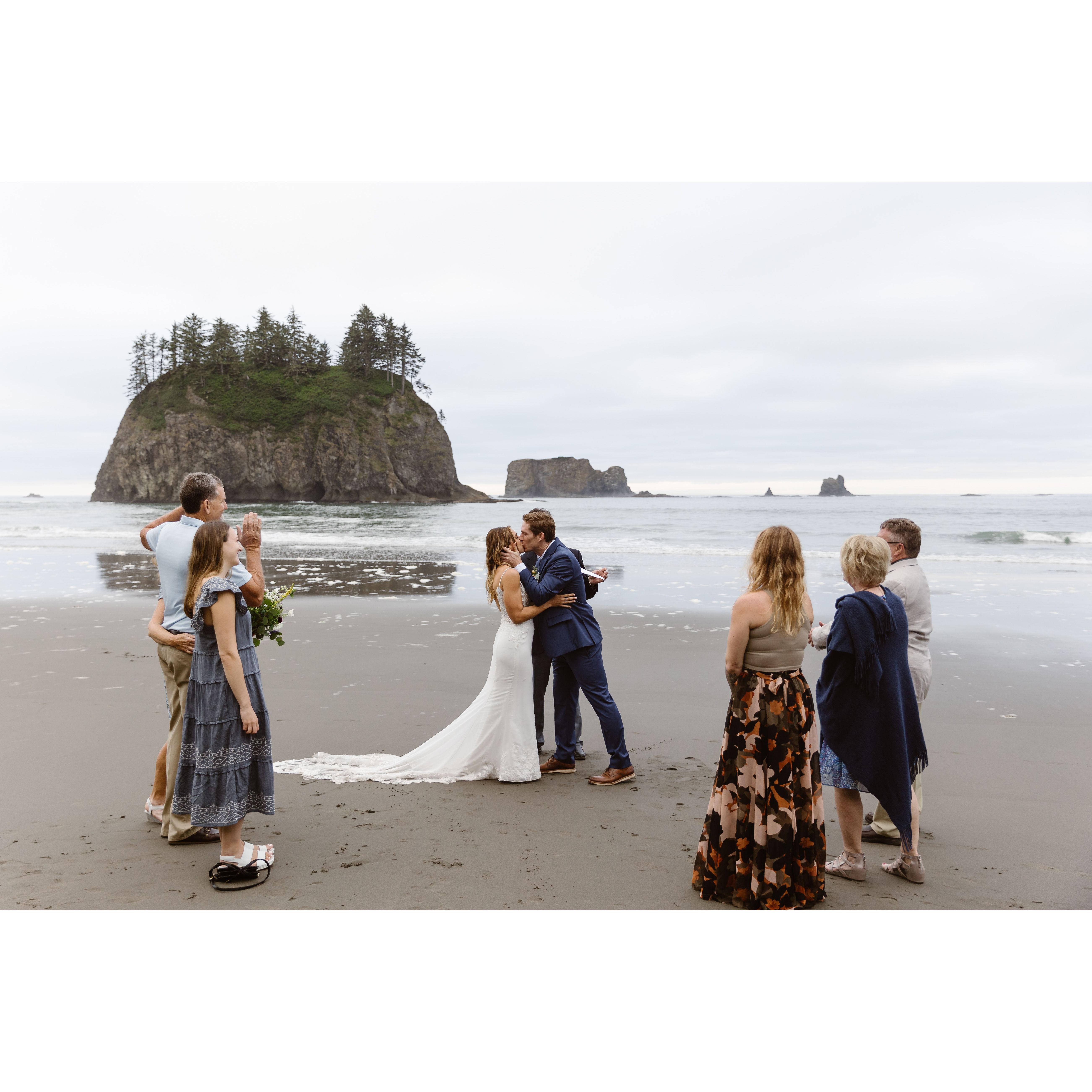 Ended our day with a beach ceremony with a few of our favorite people.