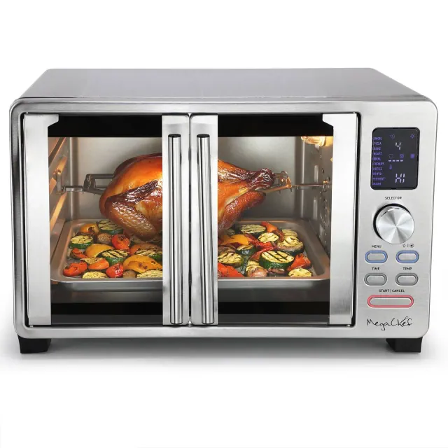 MegaChef 25L Digital Electric French Door Multi-Function Counter Top Oven with Rotisserie Set