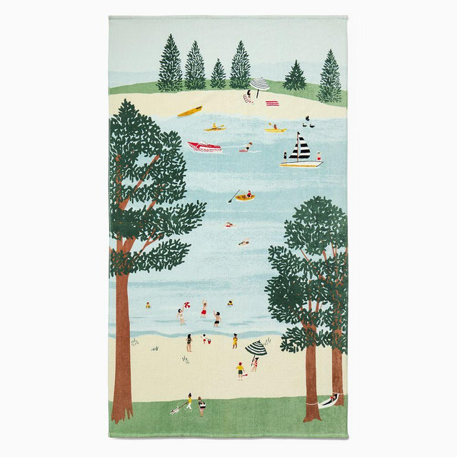 Lakeside Beach Towel, 40x70, Multi