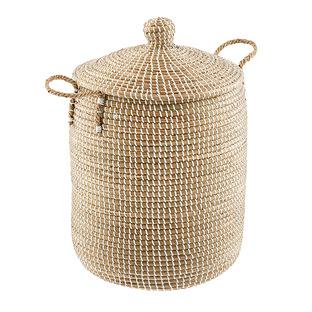 White Seagrass Hamper with Lid