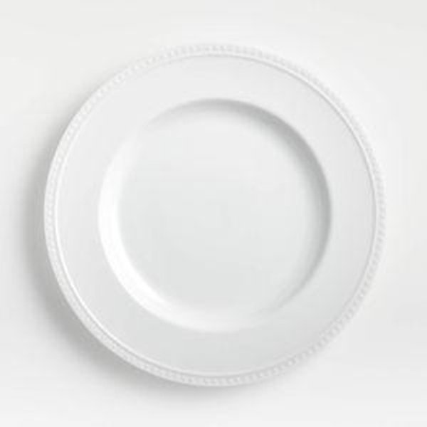 Staccato White Porcelain Dinner Plate