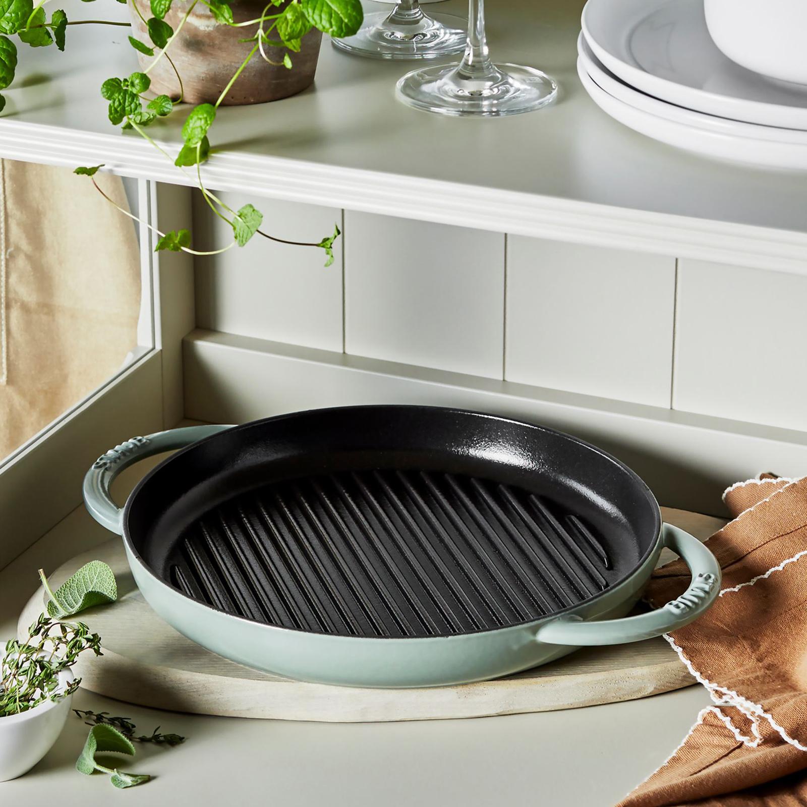 Staub Enameled Cast Iron Grill Pan & Press