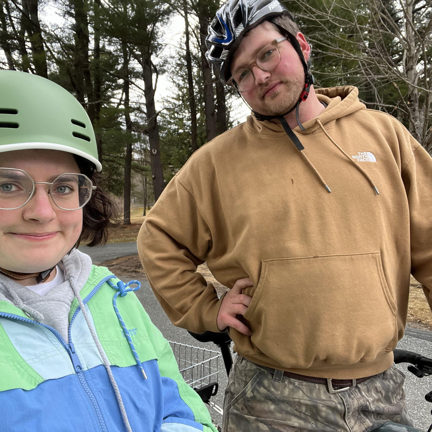 We rode our bikes around Housy a few times. Hugo is a much more accomplished bicyclist than Mercedes.