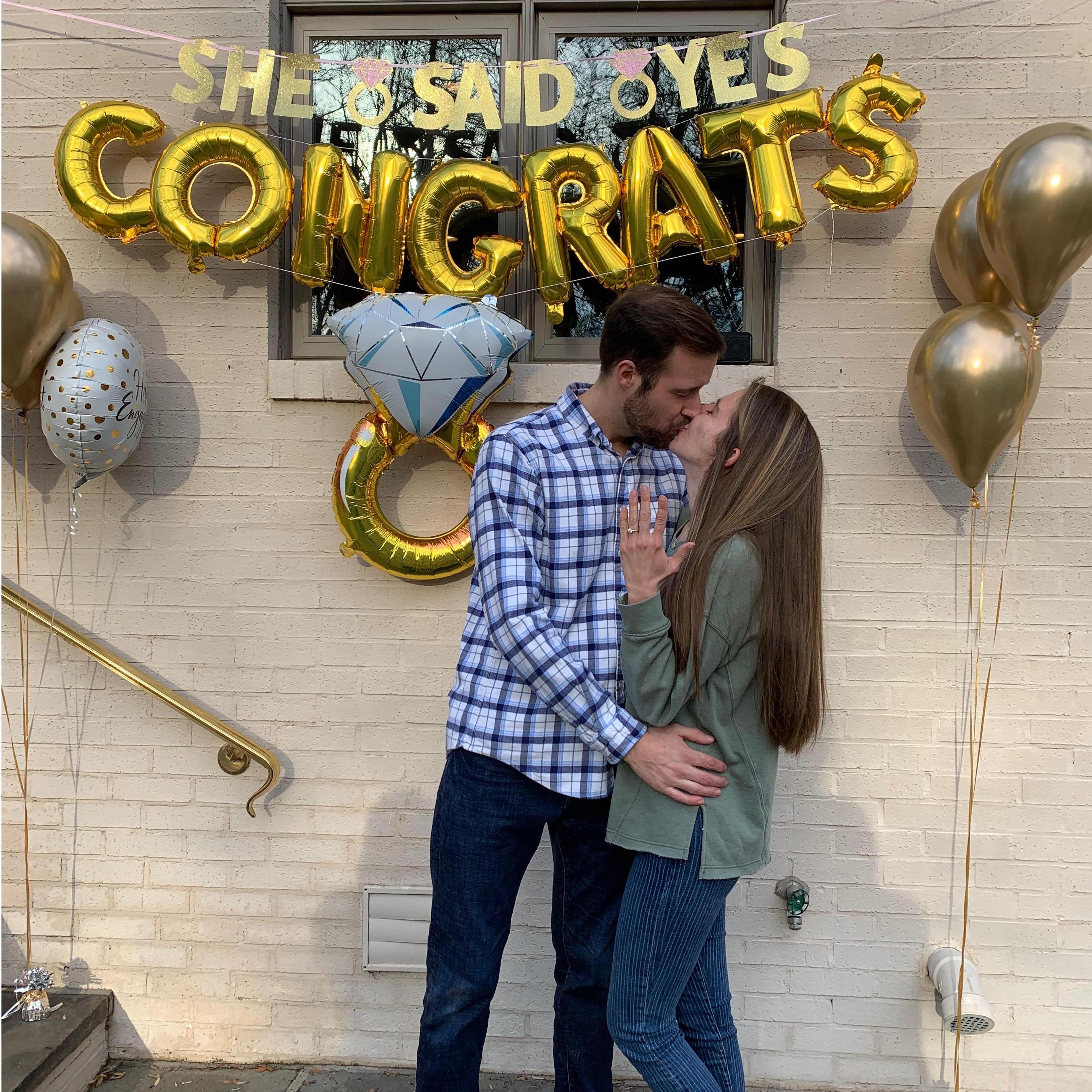 Right after Amanda said yes! Amanda's friends brought the decorations!!