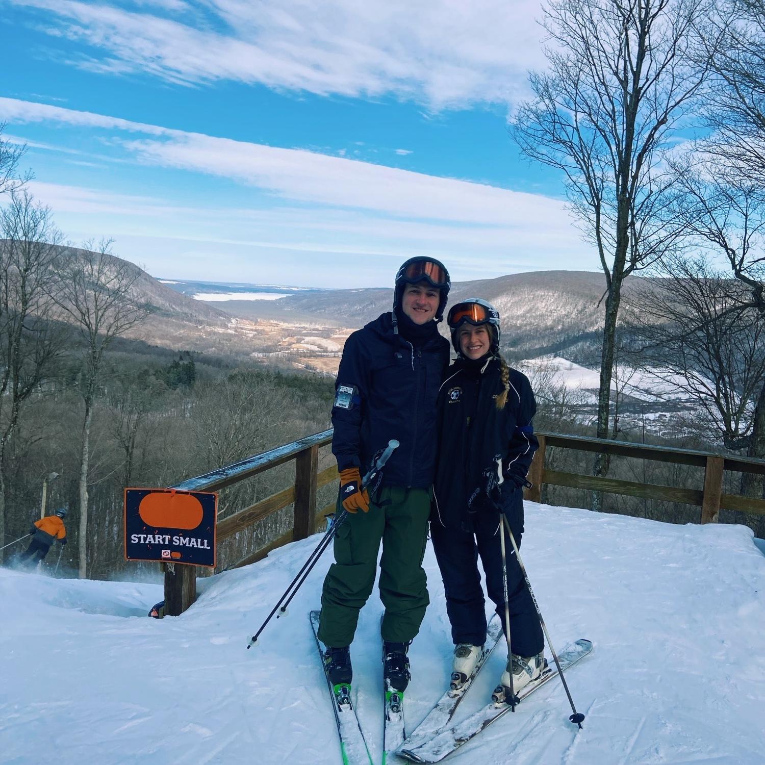 First time Katie went skiing (February 2022)
