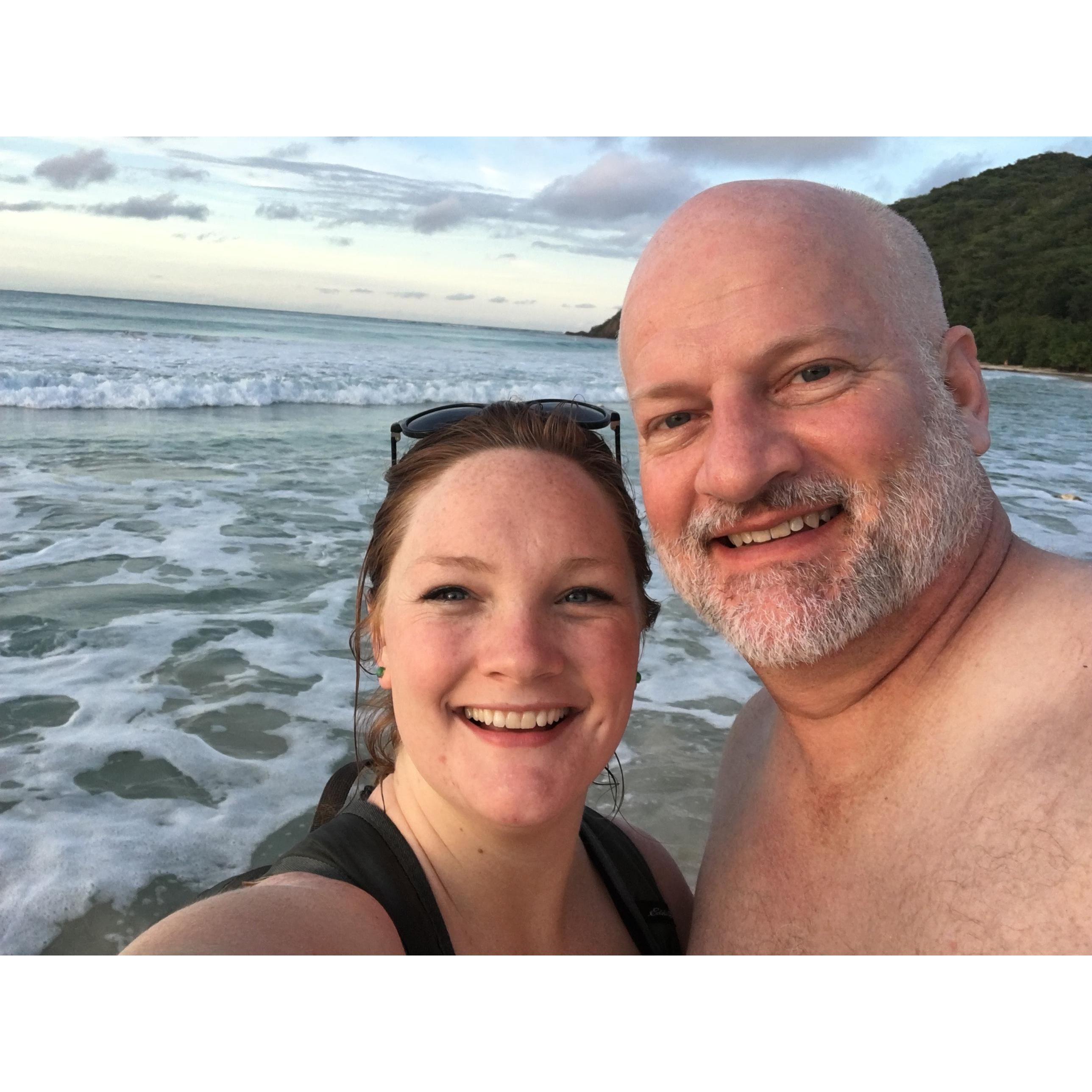 Sunset on a beach in Puerto Rico