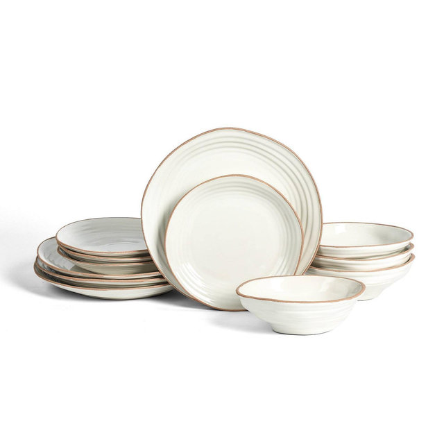 Stone Lain 12pc Nami Stoneware Dinnerware Set White