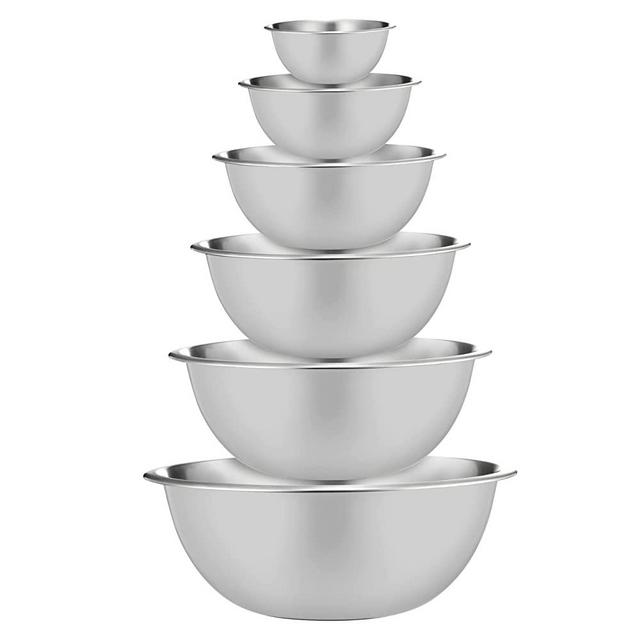 Stainless Steel Mixing Bowls (Set of 6) Stainless Steel Mixing Bowl Set - Easy To Clean, Nesting Bowls for Space Saving Storage, Great for Cooking, Baking, Prepping