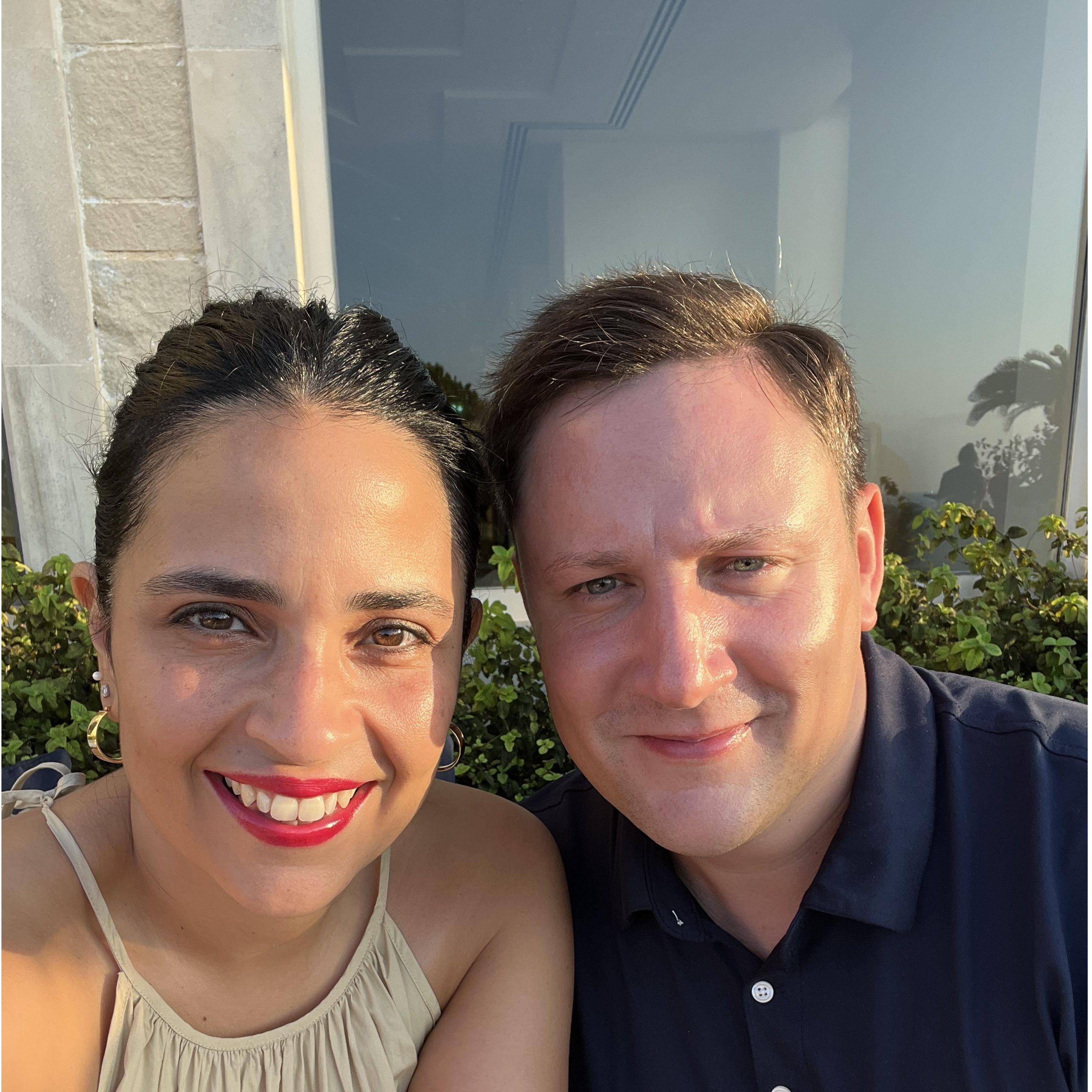 Melanie and Daniel just before the proposal!