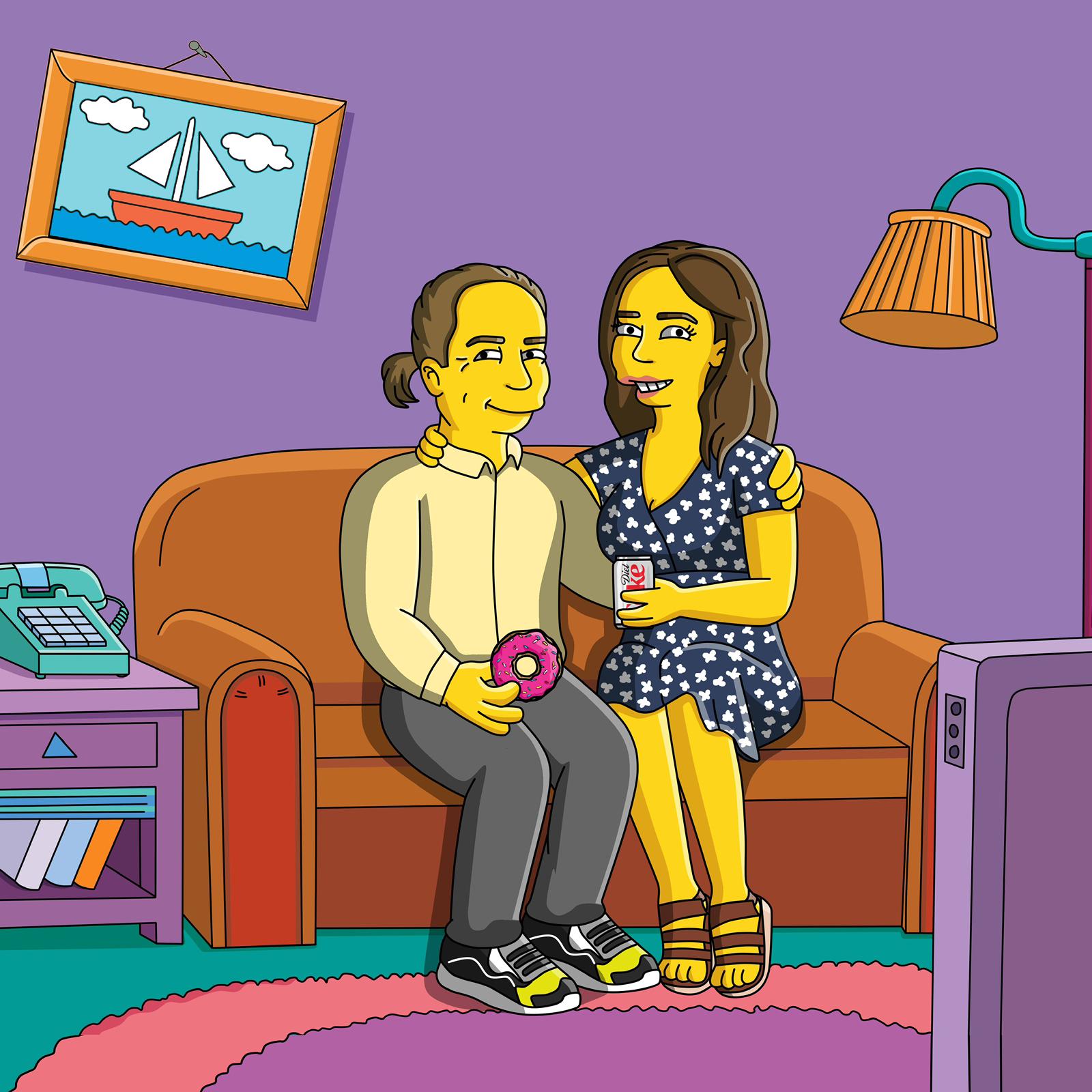 James and Danielle watch “The Simpsons” with dinner every night.