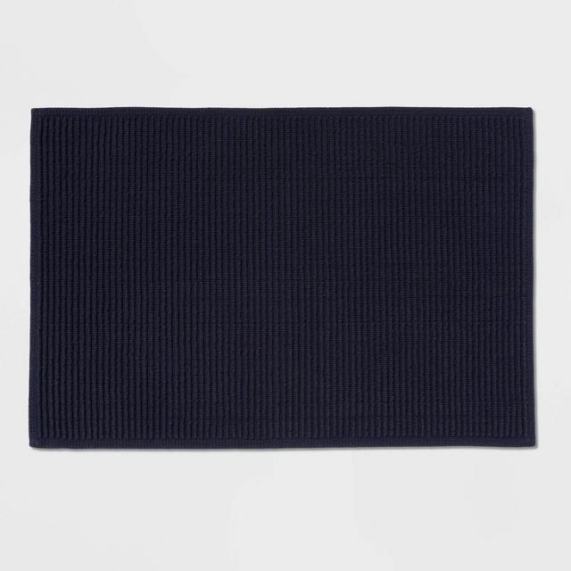 20"x30" Performance Plus Bath Mat Solid Navy - Threshold™