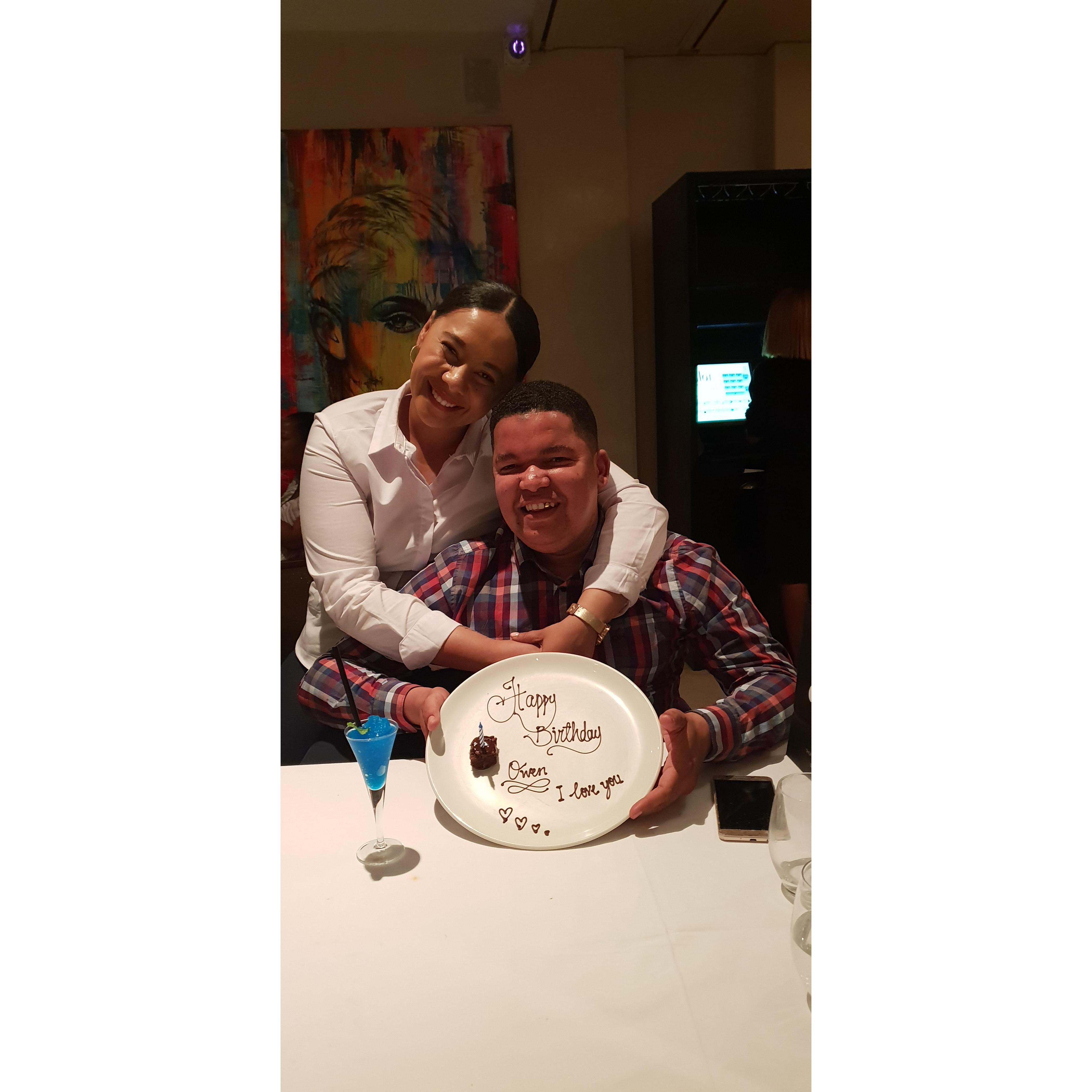 Surprise birthday diner.