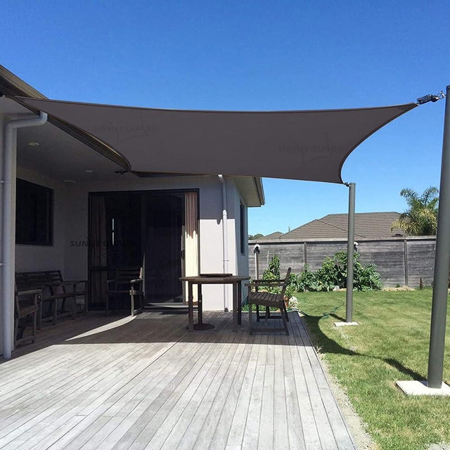 SUNNY GUARD Sun Shade Sail 10' x 13' Rectangle Charcoal UV Block Sunshade for Backyard Yard Deck Patio Garden Outdoor Activities and Facility(We Make Custom Size)