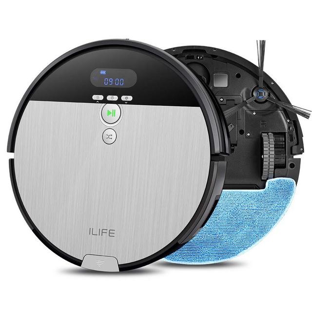 ILIFE V8s Robot Vacuum Cleaner and Mop Combo, XL 750ml Dustbin, Designed for Hard Floors & Pet Hair，Self-Adjustable Suction Nozzle, Tangle-Free Design, Slim & Quiet, Self-Charging