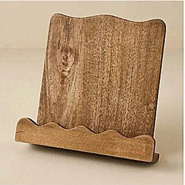 Antiqued Wood Scalloped Cookbook Holder