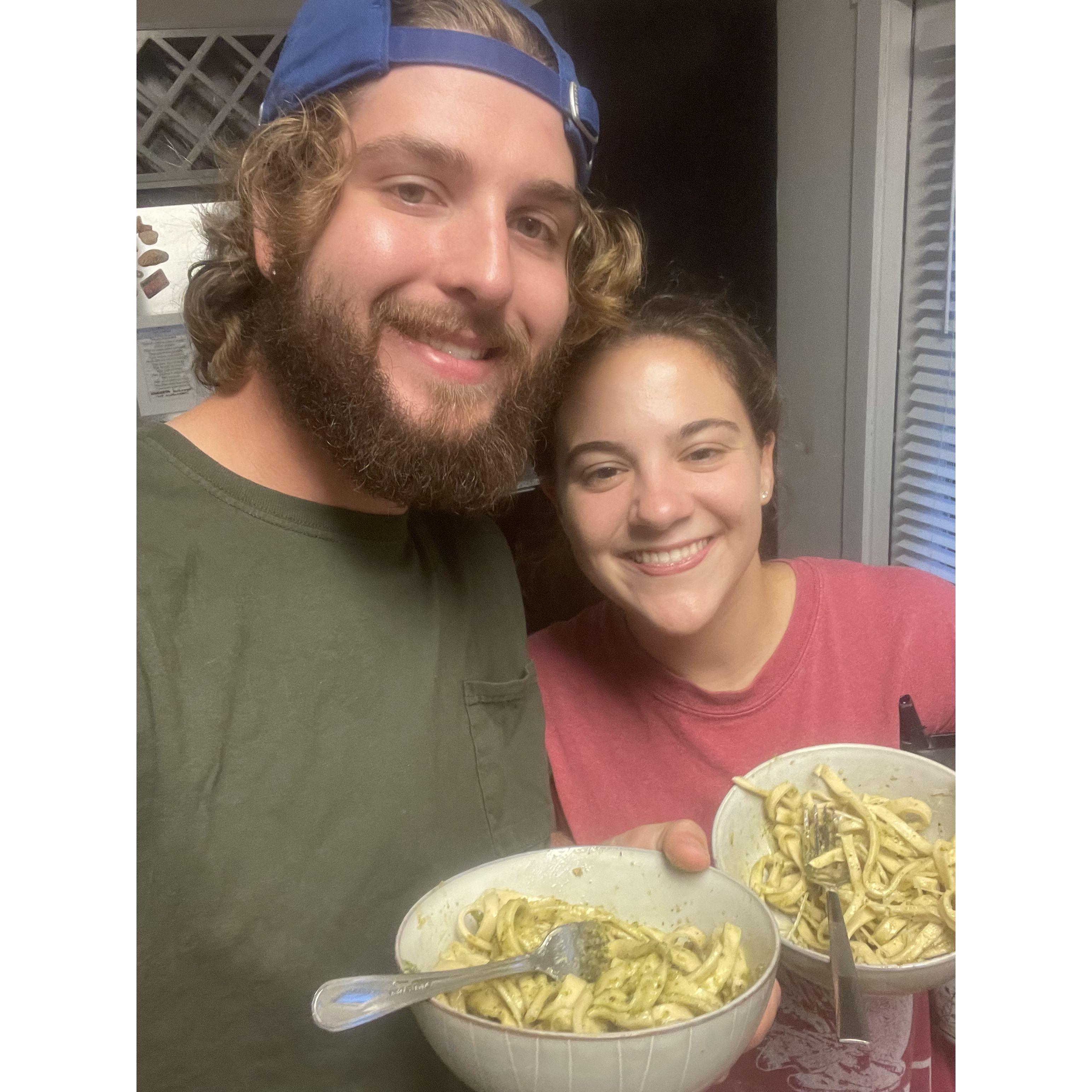 Making homemade pasta!