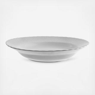 White Wicker Rim Soup Bowl, Set of 6