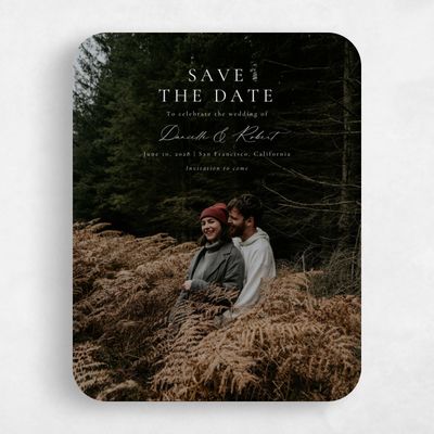 White Rounded Wedding Save the Date - Dane Photo