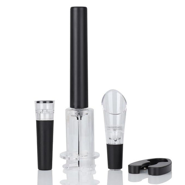 Air Pressure Pump Bottle Opener With One Foil Cutter,One Vacuum stopper and One Wine Aerator Pourer，Efficient|Lightweight|Funny Cork Remover,Great For Wine Lovers,Perfect Wine Gift. (4)