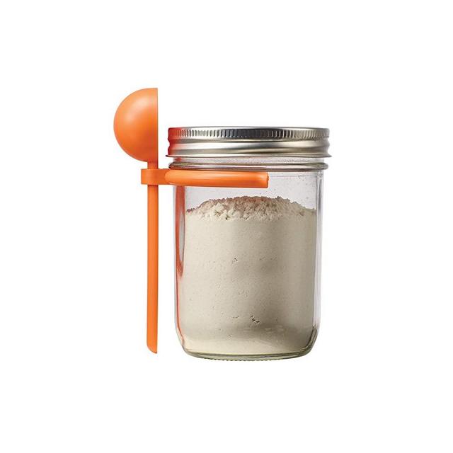 Jarware Coffee Spoon Clip for Wide Mouth Mason Jars, Orange
