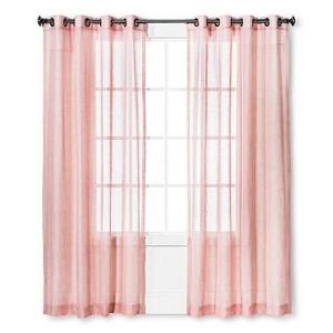 Linen Grommet Sheer Curtain Panel Blush - Threshold™
