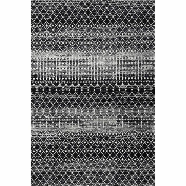 10'x13' Moroccan Blythe Area Rug Black - nuLOOM