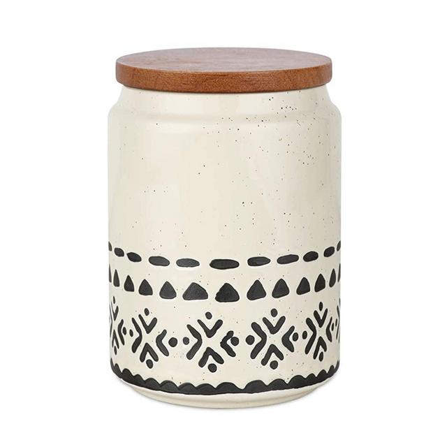 Kopmath Ceramic Storage Canisters, 29 FL OZ (850 ml), Super Airtight Wooden Lid, Starry-Sky Bohemian Style, Sturdy for Dishwasher, Kitchen Food Storage Jar for Coffee Bean Sugar Tea Spices Nuts Snack