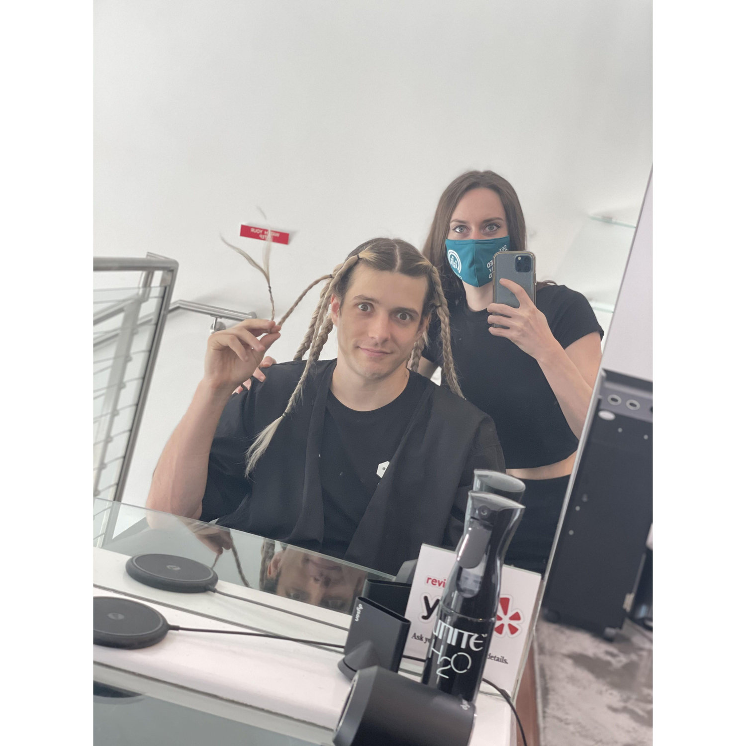 Right before Wes cut his long silver hair