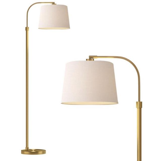 Oneach 62" Gold Floor Lamp for Living Rooms Tall Arc Standing Lamps for Bedrooms Industrial Corner Nursery Girls Kid Vintage Mid-Century Modern Reading Light Office Antique Brass Shade Lantern