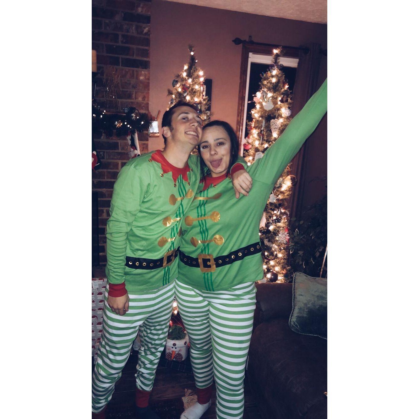 Matching pajamas for Christmas! Jingle bell and Jangle bell!