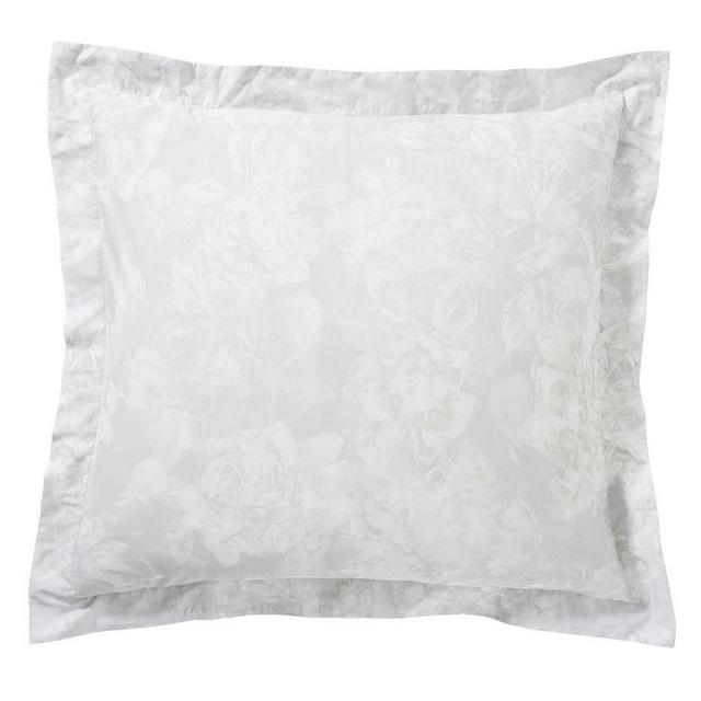 Monique Lhuillier Garden Rose Sateen Sham, Euro, Gray