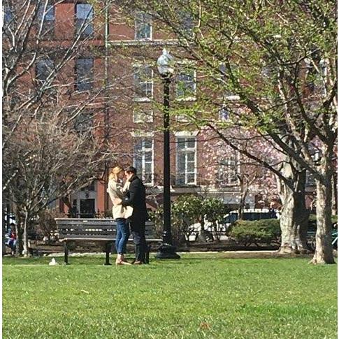 Our engagement in the Boston Common.
"the Spooner bench" April, 20th 2018 ( Also where we had our first kiss)