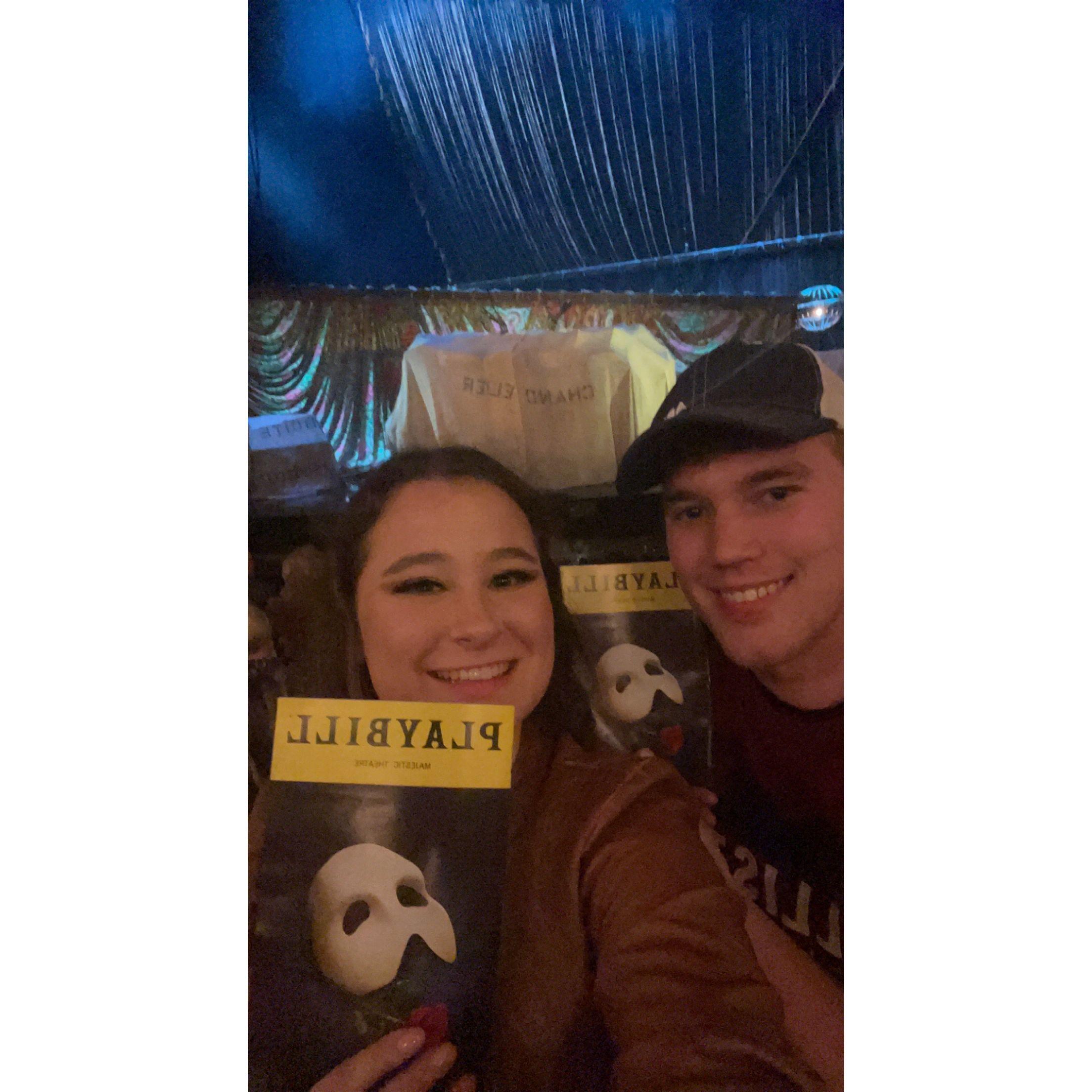 New York Engagement Trip! Phantom of the Opera 6th row! We also saw Music Man and Book of Morman