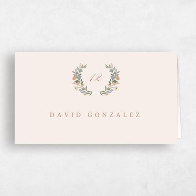 Linen, Beige Wedding Place Card - Florentina
