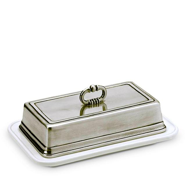 MATCH Convivio Ceramic Butter Dish with Pewter Cover