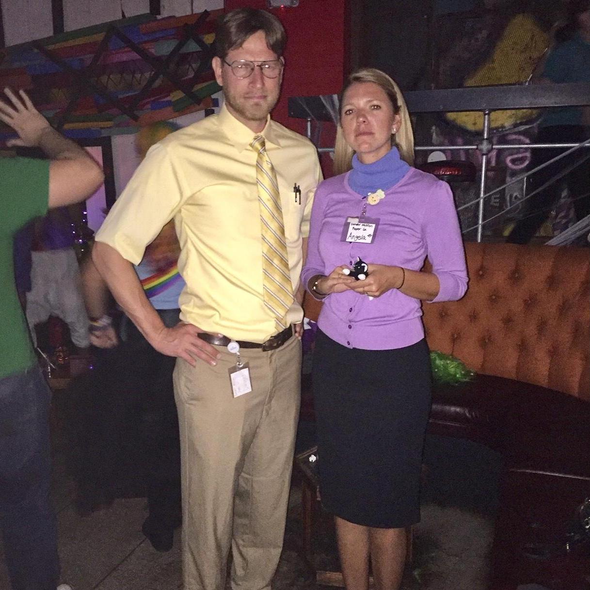 Our first Halloween together. What a duo, Dwight and Angela!