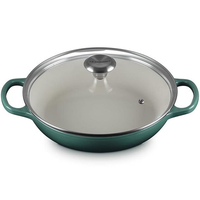 Le Creuset Enameled Cast Iron Signature Round Braiser with Glass Lid, 2.25 qt., Artichaut