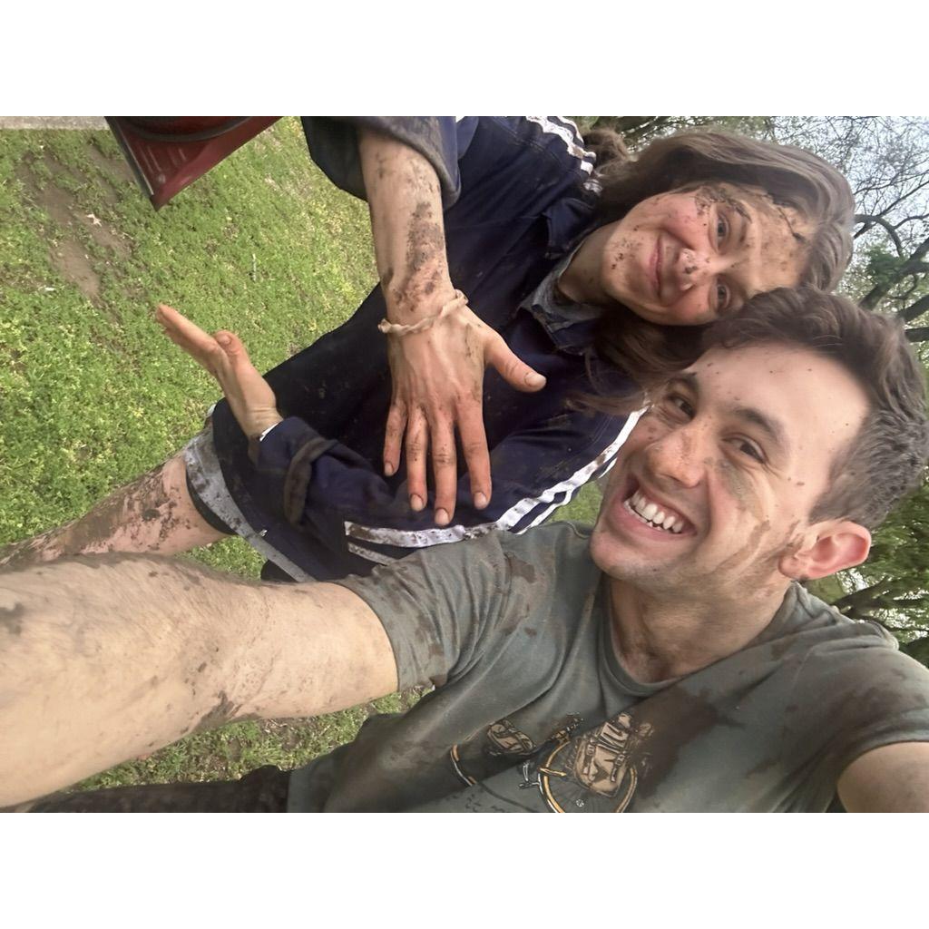 Great relationships are built on great mud-fights (Ellie won).