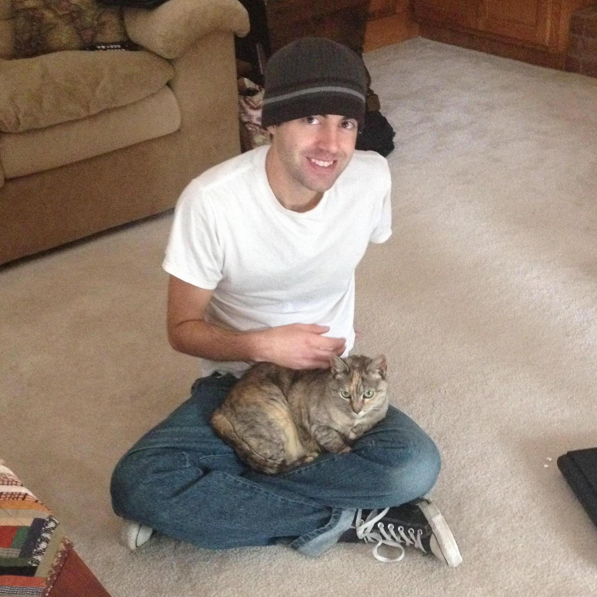 Lauren's cat T.C. gives her approval of Ryan. 11.30.2013