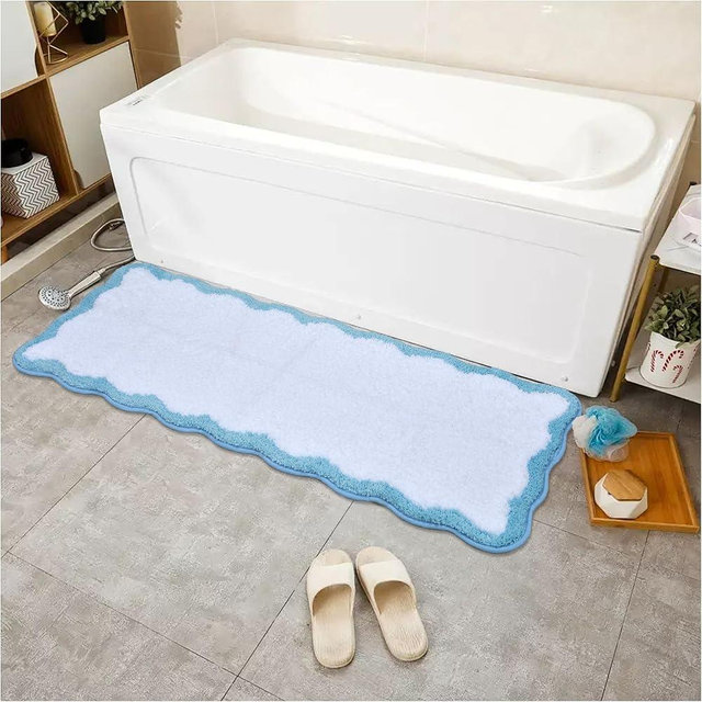 Zeeinx Bathroom Runner Rug 18 x 47 Inch Long Bathroom Rugs Non Slip Absorbent Bath Mats for Bathroom Machine Washable Floor Mats for Bathroom Doormat Tub Shower,18x47,Pink