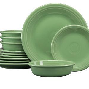 Fiestaware Classic Rim 12-Piece Dinnerware Set, Service for 4- Meadow