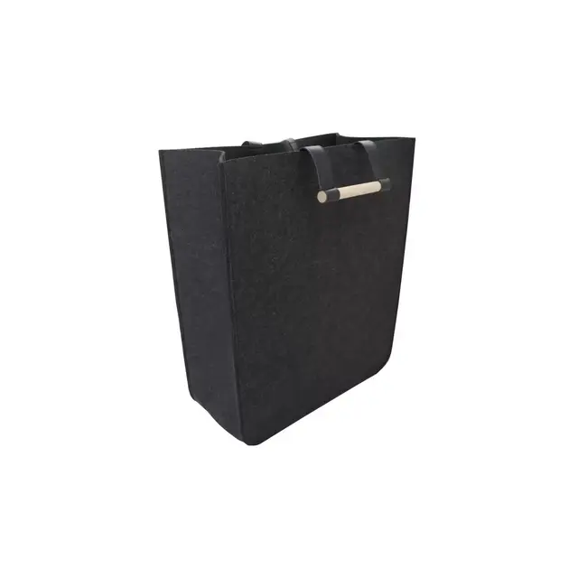 Squared Away™ Felt Laundry Hamper in Dark Charcoal