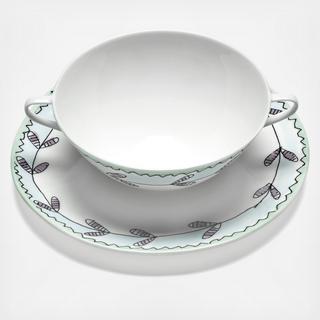 Midnight Flowers Blossom Soup Bowl + Saucer by Marni, Set of 2